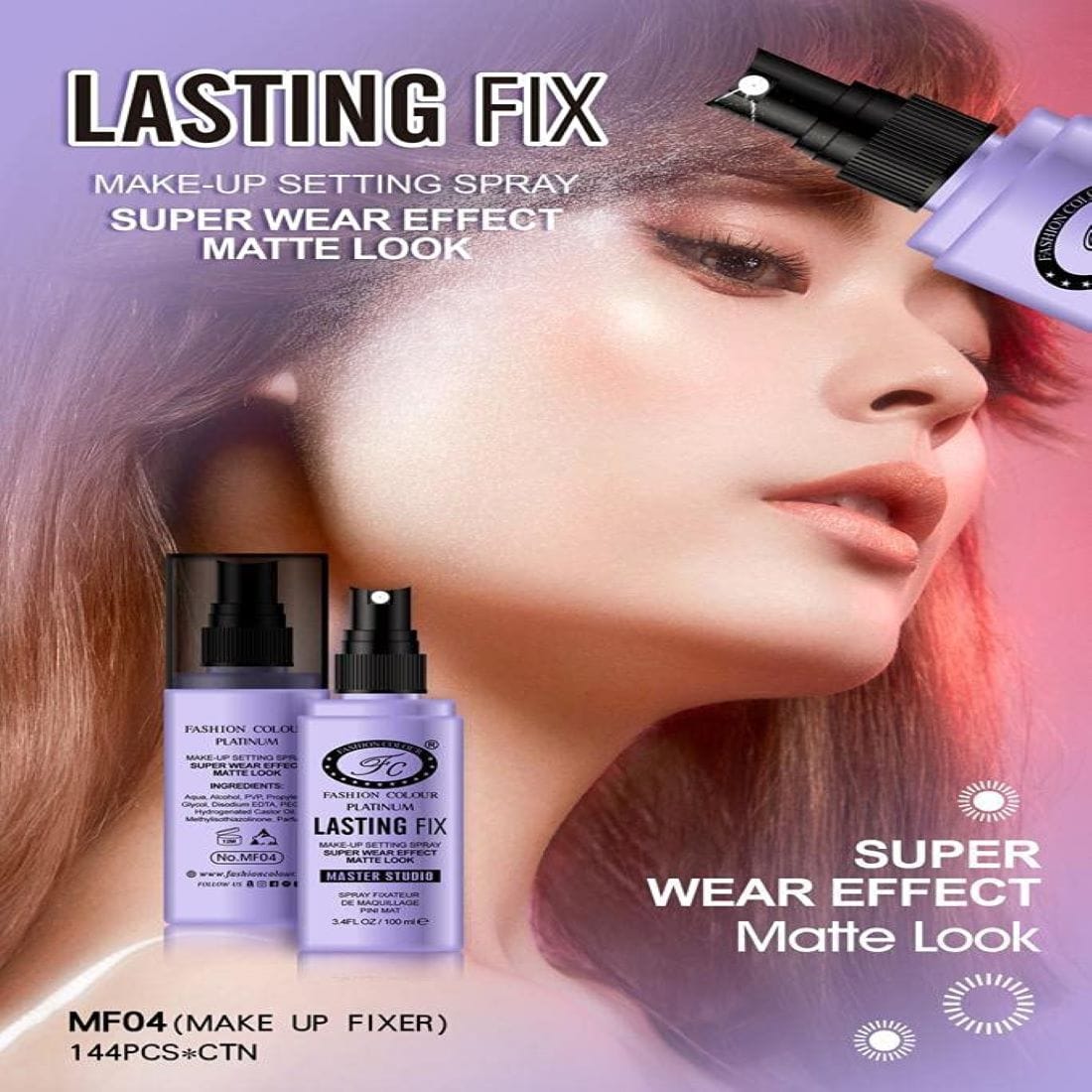 Makeup Setting Spray II Lasting Fix, Super Wear, Matte Look, Waterproof, 100ml