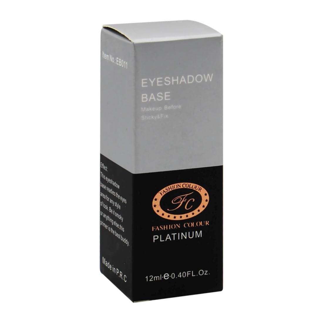 Platinum Eyeshadow base Primer ensures maximum pigmentation and increased longevity Crease-proof and smudge-proof shadow security. Moisturizing ingredients make your lids smooth and ensure the eye shadow evenly fits on your eyelids.