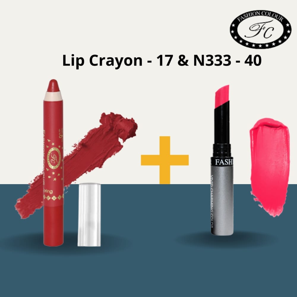 Buy Lip Crayon Shade 01 Pink Passion & Get Kiss Lip No Transfer Lipstick Shade 02 Orange Free.