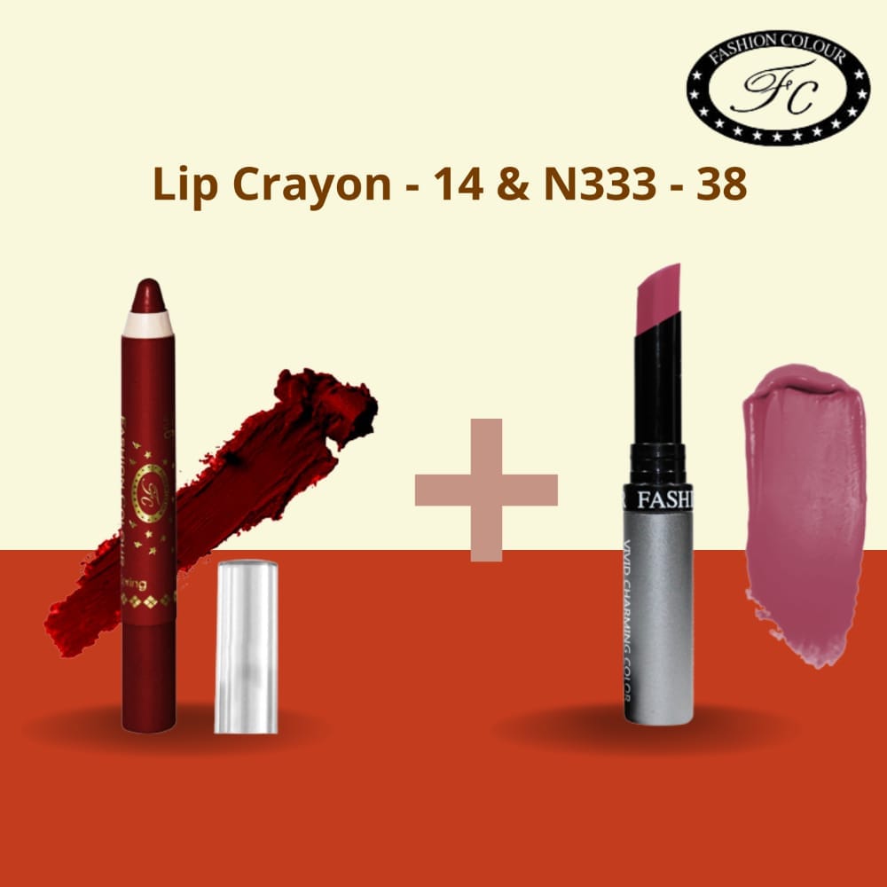 Buy Lip Crayon Shade 01 Pink Passion & Get Kiss Lip No Transfer Lipstick Shade 02 Orange Free.