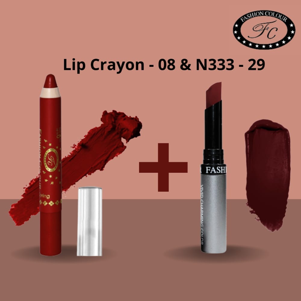 Ultra Matte Lip Crayon &ps Kiss Lip No Transfer Litick ( Combo Buy Lip Crayon and get Lipstick Free)