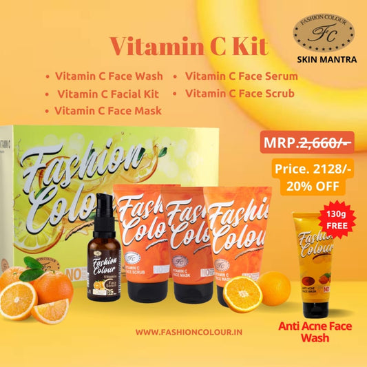 VITAMIN C BENEFITS: Vitamin C is very stable in all formulations. FC Vitamin C Kit is developed and formulated in INDIA. Vitamin C helps prevent aging of the skin by speeding up cell regeneration.